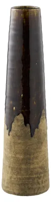 Zdjęcie produktu dla Wazon ceramiczny brązowy z emalią spływową ø12,5×48 cm