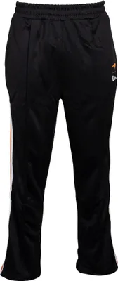 Produktbild von McLaren F1 Track Pants New Era, Offizieller Fanartikel, Schwarze Trainingshose mit orangefarbigen Seitenstreifen, 100% Polyester