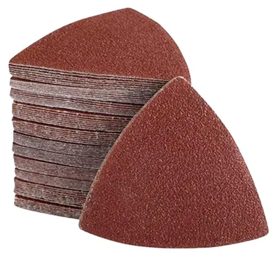 Imagen del producto de Juego de papel de lija triangular, 100 unidades, 80 mm, 5 granos, para madera y metal