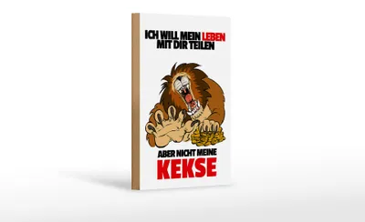 Produktbild von Holzschild Spruch 12x18cm Will Leben teilen nicht Kekse