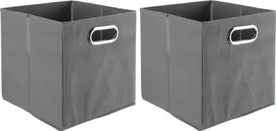 Produktbild von Aufbewahrungsboxen - 27 x 27 cm - Grau - Vlies - 2er Set