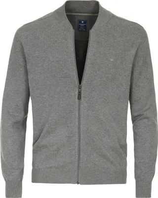 Produktbild von REDMOND Casual Herren Strickjacke Langarm College Regular-Fit Grau 6XL