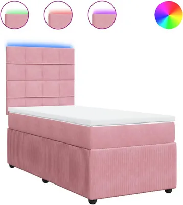 Produktbild von vidaXL Boxspringbett mit Matratze Rosa 90x200 cm Samt