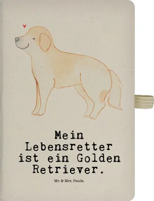 Produktbild von Mr. & Mrs. Panda Adressbuch Golden Retriever Lebensretter - Transparent - Geschenk, notizbuch a4, Notizheft, Journal, Tagebuch, Goldie Hund