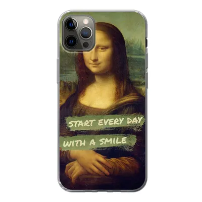Produktbild von MuchoWow® Handyhülle Schutzhülle Hülle für iPhone 12 Pro Max Mona Lisa - Zitat - Da Vinci Silikon Softcase Handy Hülle - Hartschale