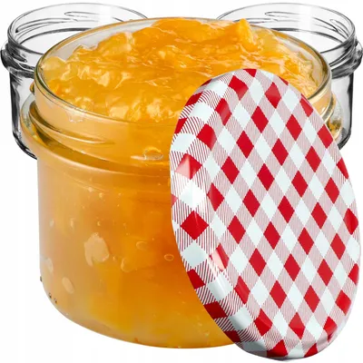 24 Stück Marmeladengläser 125 Ml Mit Kariertem Deckel - Sturzgläser Zum Einmachen & Verschenken