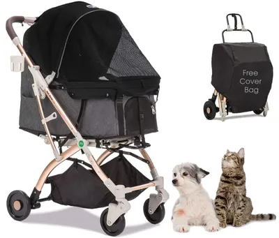 Produktbild von HPZ Pet Rover Lite Premium Leichter Hundekatzen-Haustierbuggy mit verstellbarem