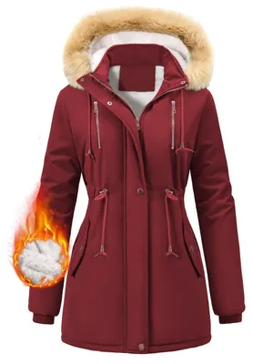 Immagine prodotto di Parka invernale da donna con cappuccio in pelliccia removibile