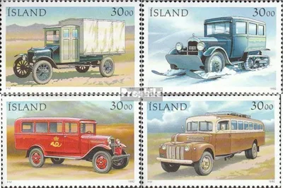Produktbild von Briefmarken Island 1992 Mi 770-773 (kompl.Ausg.) postfrisch Postautos