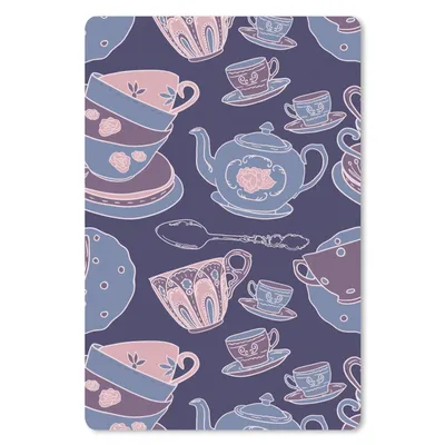 Produktbild von MuchoWow® Mauspad Mousepad Muster - Tee - Tasse - Teekanne 18x27 cm - Mousepads - Maus Mat - Pad - Mausunterlage