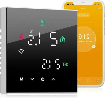 Obrázek produktu pro Inteligentní WiFi termostat s černým LCD dotykovým displejem