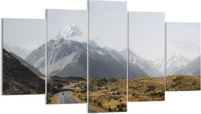 Produktbild von Bild auf Leinwand - Leinwandbild - 5 Teile - Weg Berg Gipfel - 160x85cm - Wand Bild - Wanddeko - Wandbilder - Leinwanddruck - Bilder - Wanddekoration - Leinwand bilder - Wandbild - EA160x85-4833