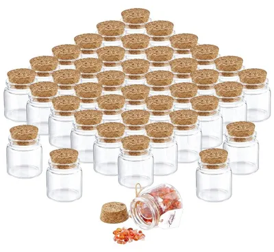 Immagine prodotto di Solidchoice - Set di 48 mini vasetti in vetro con tappi in sughero, capacità 50 ml