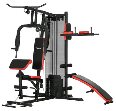 Immagine prodotto di Stazione allenamento con pesi da 65 kg | Colore: nero | Dimensioni: 175x225x200 cm