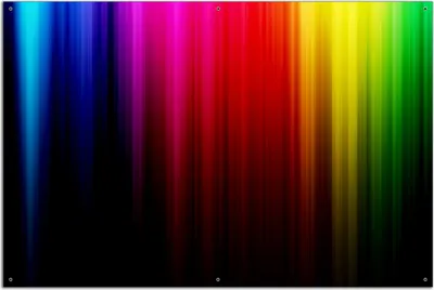 Produktbild von Wallario Outdoor-Poster für Garten oder Balkon, Motiv Bunte Regenbogenstreifen auf Schwarz, in ca. 61 x 91,50 cm