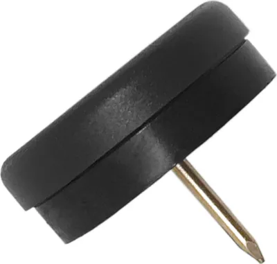 Produktbild von Adsamm® | 4 x Kunststoffgleiter mit Puffer und Nagel | Ø 30 mm | Schwarz | rund | Möbelgleiter mit Dämpfer und Stift in von Adsamm®