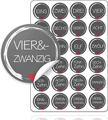 Produktbild von Kalendarz adwentowy Naklejki Etykiety Naklejki Numery Przyciski 1-24 samoprzylepne do tworzenia Ed.1