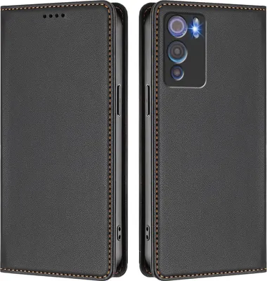 Produktbild von Handyhülle für Doogee N60 Pro, Kunstleder Klapphülle Stoßfeste Magnetische Hülle mit Ständer Schwarz