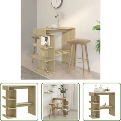 Immagine prodotto di The Living Store Tavolo da bar con ripiano rovere Sonoma 100x50x101,5 cm Materiale in legno