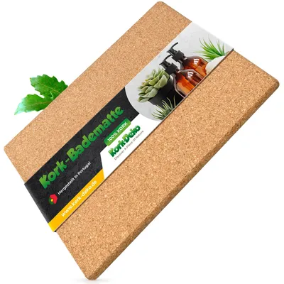 Imagen del producto de Alfombrilla para baño, 45 x 30 cm, 100% corcho natural, antideslizante, para el baño