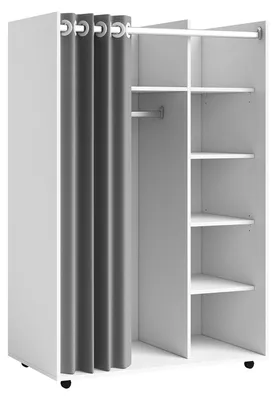 Produktbild von home24 Kleiderschrank - Grau / Weiß