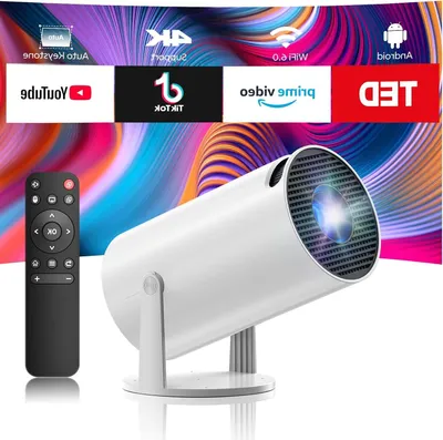 Immagine prodotto di Proiettore portatile - Mini proiettore - Home cinema - WiFi 6, Bluetooth 5.0 - 200 lumen - Bianco