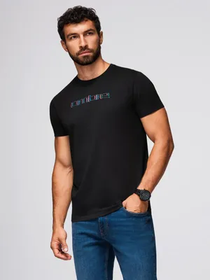Obrázok produktu pre Ombre Clothing Pánske tričko s krátkym rukávom Irist čierna L
