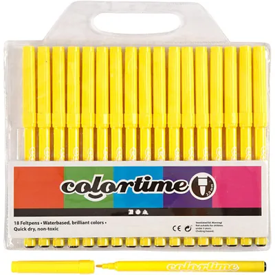 Produktbild von Colortime Marker, Strichstärke 2 mm, Zitronengelb, 18 Stk/ 1 Pck [HOB-373537]