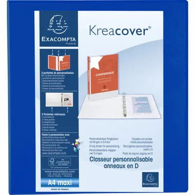 Produktbild von Exacompta 10x Ringbuch PP 23mm 4Ring 60mm D Rücken 90mm A4 Maxi Blau 51845BE