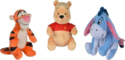 Produktbild von Simba Winnie Pooh Plüschtiere 3er Pack Winnie Pooh + Tigger + I-Aah Kuscheltier 17cm für alle Altersstufen geeignet