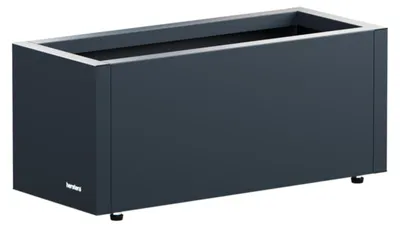 Obrázek produktu pro Květináč Herstera Metal, balkonový, volně stojící, ocel, antracitová barva, obdélníkový, pro venkovní použití