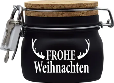 Produktbild von Spardose Geld Geschenk Ideen Frohe Weihnachten Schwarz Größe S 0.5 Liter