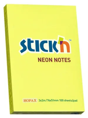 Immagine prodotto di Appunti adesivi, 100 fogli, giallo neon