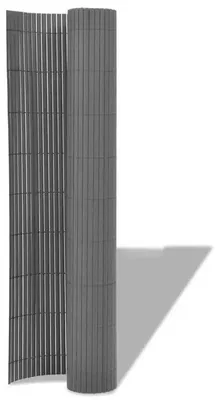 Produktbild von PVC Gartenzaun - Beidseitige Sichtschutz Zaunmatte - 90 x 300 cm - Kunststoff - Hellgrau