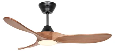 Immagine prodotto di Ventilatore da soffitto a risparmio energetico con luce LED e telecomando Eco Genuino-L 122 cm Nero opaco / Rovere medio