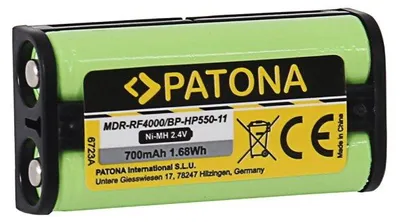 Produktbild von PATONA Akku für Kopfhörer Sony BP-HP550-11 700mAh Ni-MH 2,4V MDR-RF4000