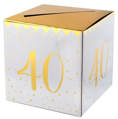 Image de 40. Anniversaire Boîte à monnaie Nombre 40 or blanc métallique