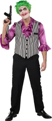 Produktbild von O7295-60-62 schwarz-weiß gestreift Herren Weste Gangster Gr.60-62