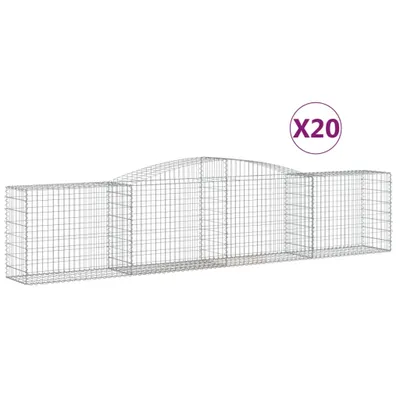 Produktbild von Gabionen mit Hochbogen 20 Stk. 400x50x80/100cm Verzinktes Eisen
