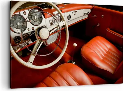 Produktbild von Bild auf Leinwand - Leinwandbild - Auto Innenraum Klassisch - 100x70cm - Wand Bild - Wanddeko - Leinwanddruck - Bilder - Kunstdruck - Wanddekoration - Leinwand bilder - Wandkunst - AA100x70-0149
