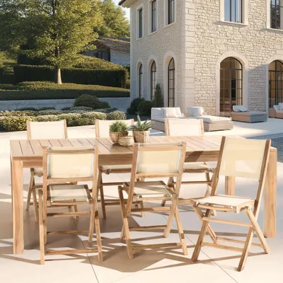 Produktbild von FUN – Gartengarnitur mit Teakholztisch für 8–10 Personen