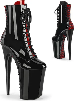 Produktbild von INFINITY-1020FH Damen Booties von Pleaser, Schwarz-Rot EU 39, US 9