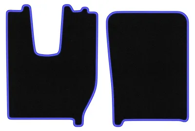 Image de Tapis de sol en moquette pour Iveco S-WAY 2019- (camion) – jeu 4 pièces, noir/bleu, sur mesure – Wielganizator CARLUX