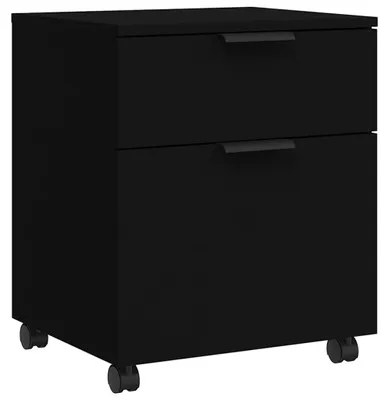 Produktbild von vidaXL Mobiler Aktenschrank mit Rollen Schwarz 45x38x54 cm