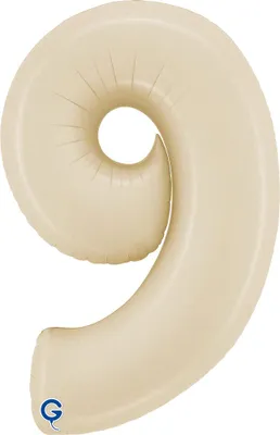 Obrázek produktu pro Fóliový balónek číslo 9, saténový krém 66 cm, Grabo