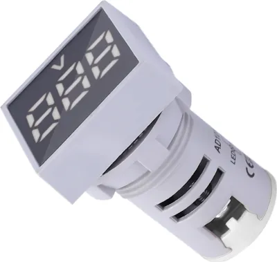 Image de AC20-500V LED Indicator Light Mini Digital LED Display Voltmeter Square Signal Lamp(White)
