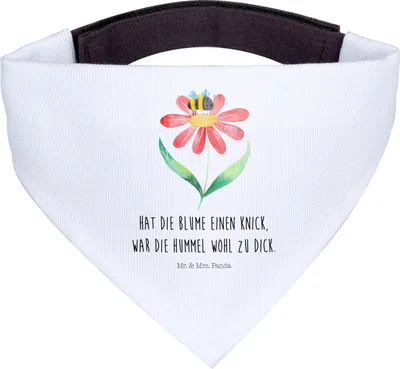 Produktbild von Mr. & Mrs. Panda Bandana für Hunde Hummel Blume - Weiß - Geschenk, Dreieckstuch, Halstuch Hund, Wespe, Biene, Feld, Hummeln, Hunde-Bandana, Hundehalstuch, Lustige Sprüche