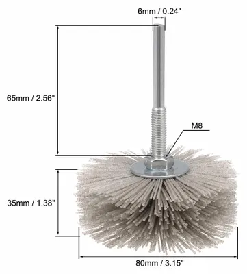 Produktbild von Nylon Bš¹rstenaufsatz Scheibenbš¹rste Drahtscheibenbš¹rste 240 K?rner mit Schaft ? 6 mm
