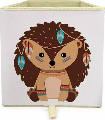 Produktbild von Stoffspielzeugkiste Igel Indianer