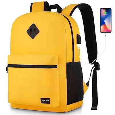 Immagine prodotto di Zaino da donna per laptop, con porta USB, 15,6 pollici, arancione, impermeabile